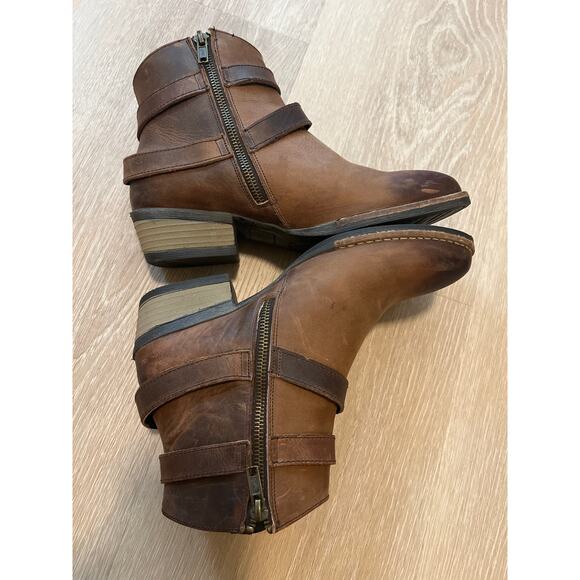 Sterling River Women’s Shortie Ankle Bootie Double Buckle Size 8 Leather Brown - Picture 7 of 7